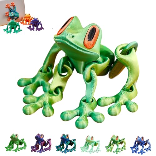 Magnet Frosch,3D -Gedruckter Froschkühlschrankmagnet,bedruckter Froschs Mit Mehreren Gelenken, Beweglicher Froschs Magnet Ornamente,Wiederverwendbare Kühlschrankmagnet Für Heimdekoration-D von mzvoo