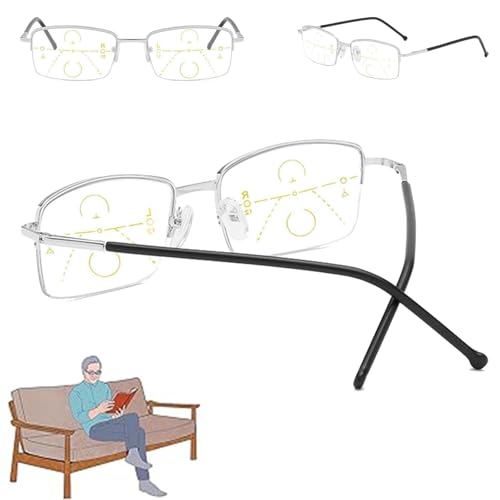 Sherum Intelli Readers, Sherum Intellireaders, Selbst Einstellbare Brille, Multifokale Lesebrille, Brille Für Nah Und Fern, Progressive Lesebrille, Titan-gleitsichtbrille Für Fern- Und Nahbereich von mzvoo