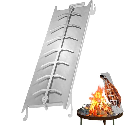 mzvoo Flammlachsbrett Edelstahl,flammlachs Halterung,flammlachsbrett Edelstahl Für Feuerschale,flammlachsbret Edelstahl52 X 11.5 cm,180° Drehbar & 5 rutschfeste Kippwinkel,Lachsbretter Zum Grillen-A mzvoo Flammlachsbrett Edelstahl,flammlachs Halterung,flammlachsbrett Edelstahl Für Feuerschale,flammlachsbret Edelstahl52 X 11.5 cm,180° Drehbar & 5 rutschfeste Kippwinkel,Lachsbretter Zum Grillen-A von mzvoo