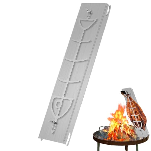 mzvoo Flammlachsbrett Edelstahl,flammlachs Halterung,flammlachsbrett Edelstahl Für Feuerschale,flammlachsbret Edelstahl52 X 11.5 cm,180° Drehbar & 5 rutschfeste Kippwinkel,Lachsbretter Zum Grillen-B mzvoo Flammlachsbrett Edelstahl,flammlachs Halterung,flammlachsbrett Edelstahl Für Feuerschale,flammlachsbret Edelstahl52 X 11.5 cm,180° Drehbar & 5 rutschfeste Kippwinkel,Lachsbretter Zum Grillen-B von mzvoo