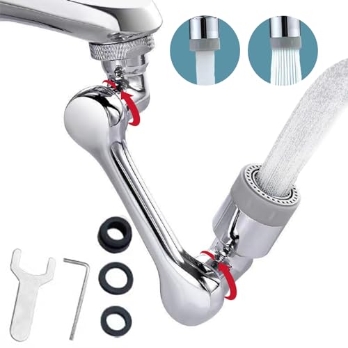mzvoo Krivo v2 schwenkhahn 1080 drehbar,Waterjake 1080-Grad-Wasserhahn,Waterjake Wasserhahn-aufsatz,drehbarer Wasserhahn Aufsatz,Geeignet Für Küchenbecken-Balkon-Wasserhahnverlängerung von mzvoo