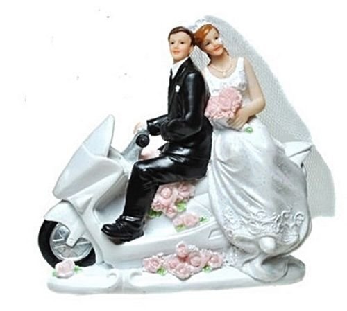 Brautpaar auf Motorrad Roller Polyresin ca. 13 x 6 x 12cm, Ausf:Roller von n.a.