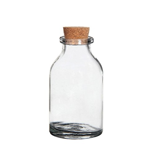 N/A 10 x Glasflasche mit Korken Mini H 6cm Ø 3cm Flasche Glas 25ml von n.a.