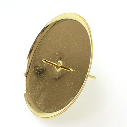 N/A 4 Kerzenhalter 7cm Kerzenteller mit Dorn Kerzenpick Stecker Halter Adventskranz, Farbe:Gold von n.a.