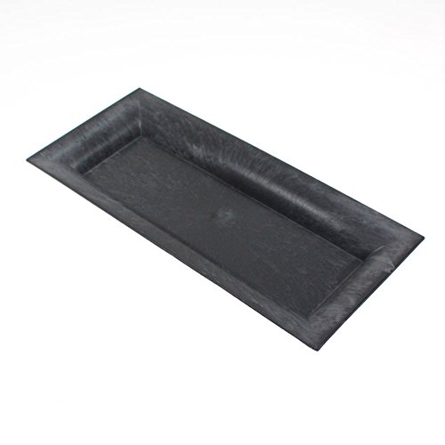 N/A Kunststoff Platte Teller Tablett rechteckig 28x12cm usedlook, Farbe:anthrazit von n.a.