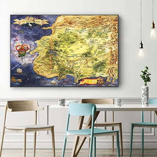 Wanddekoration Malerei Vintage Karte Rad der Zeit Poster Die Karte Wandkunst Leinwand Malerei Wandkunst Bilder für Wohnkultur-40x60cm von nSuLiShangMao