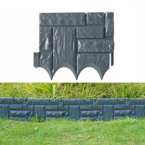 nYFzsNJjwzaun Garten 6 Stück Gartenzaun Kunststein Pflanzenstützpfahl Außenlandschaftseinfassung Dekorative Grenze Garten Raseneinfassung Pflanzengrenze(Color:B,Size:26x23cm) von nYFzsNJjw