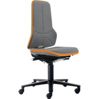 bimos Arbeitsdrehstuhl Neon, Supertec-Gewebe grau orange, Rollen, 450-620 mm von bimos