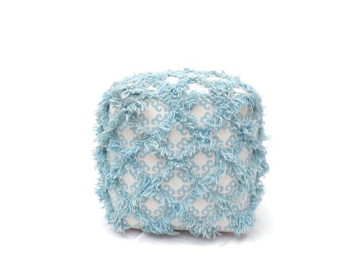 Bakero Pouf Allure blau Wolle 40x40x40 cm NADUVI von naduvi