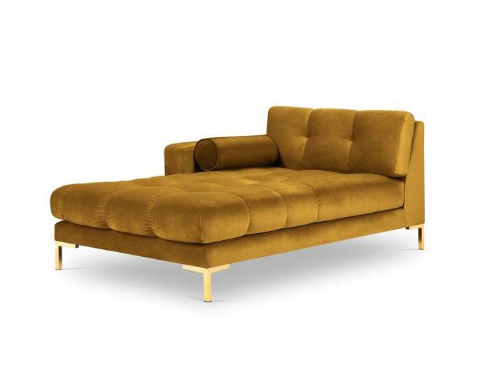 Cosmopolitan Design Chaiselongue Bali links Samt Gelb Samt 102x75x185 cm NADUVI von naduvi