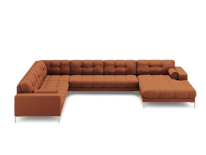 Cosmopolitan Design U-Sofa Bali links Rot Polyester 327x75x256 cm NADUVI von naduvi