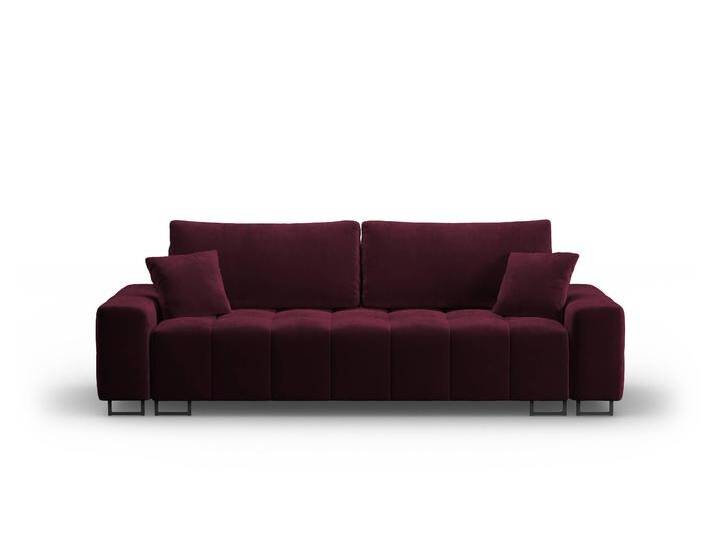 Cosmopolitan Design Wicklow Samt-Schlafsofa mit Stauraum Rot Samt 250x90x105 cm NADUVI von naduvi