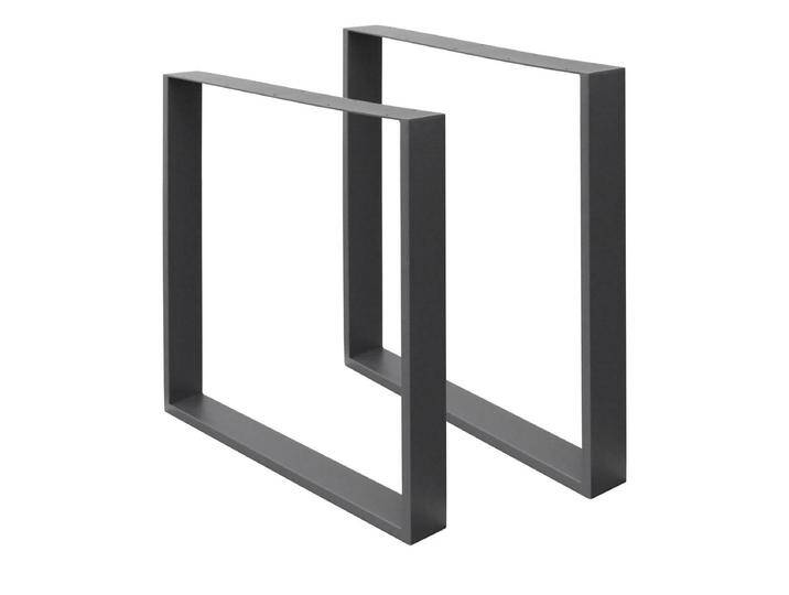 ECD Germany 2er-Set Tischbeine Danny grau Stahl 60x8x72 cm NADUVI von naduvi