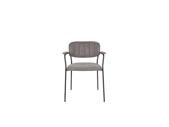 Feliz Lifestyle 2er-Set Esszimmerstühle Alina mit Armlehnen grau Polyester 60x78x56 cm NADUVI von naduvi