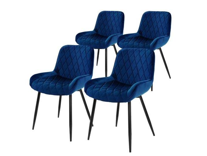 ML-Design 4er-Set Esszimmerstühle Megan Samt blau Samt 60x84x54 cm NADUVI von naduvi