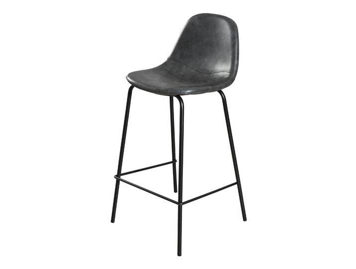 Macabane 2er-Set Barhocker Nayla Schwarz Kunstleder 41x87x45 cm NADUVI von naduvi