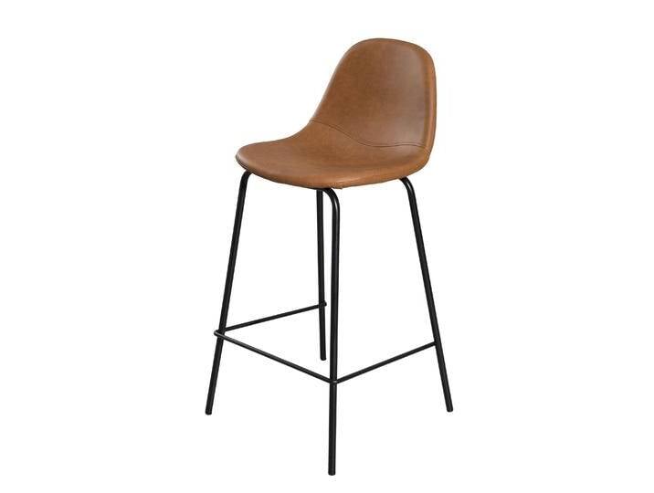 Macabane 2er-Set Barhocker Nayla braun Kunstleder 41x87x45 cm NADUVI von naduvi