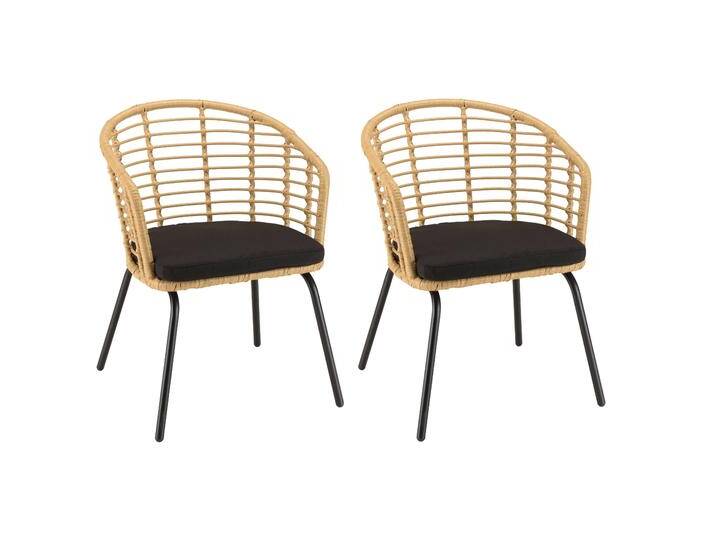 Macabane 2er-Set Gartenstühle Mala naturel Rattan 55x81x62 cm NADUVI von naduvi