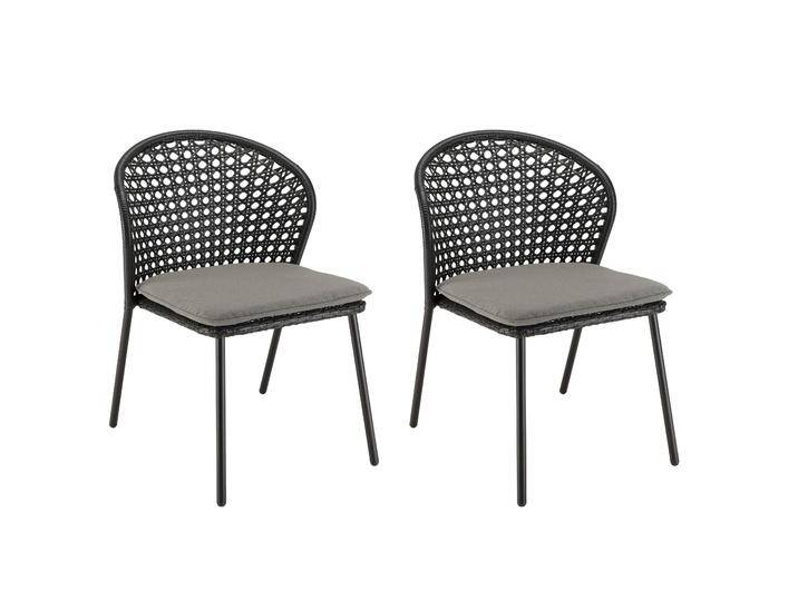 Macabane 2er-Set Gartenstühle Malo grau Rattan 55x78x62 cm NADUVI Macabane 2er-Set Gartenstühle Malo grau Rattan 55x78x62 cm NADUVI von naduvi