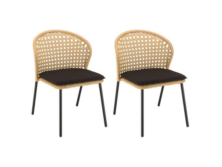 Macabane 2er-Set Gartenstühle Malo naturel Rattan 55x78x62 cm NADUVI von naduvi