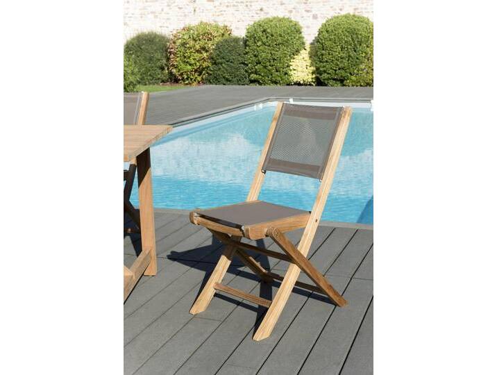 Macabane 2er-Set Klappstühle Textilene braun Holz 46.5x62x88 cm NADUVI von naduvi