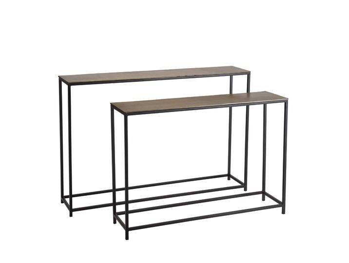 Macabane 2er-Set Konsolentische Joanne goldfarben Metall 118.5x25x80 cm NADUVI von naduvi