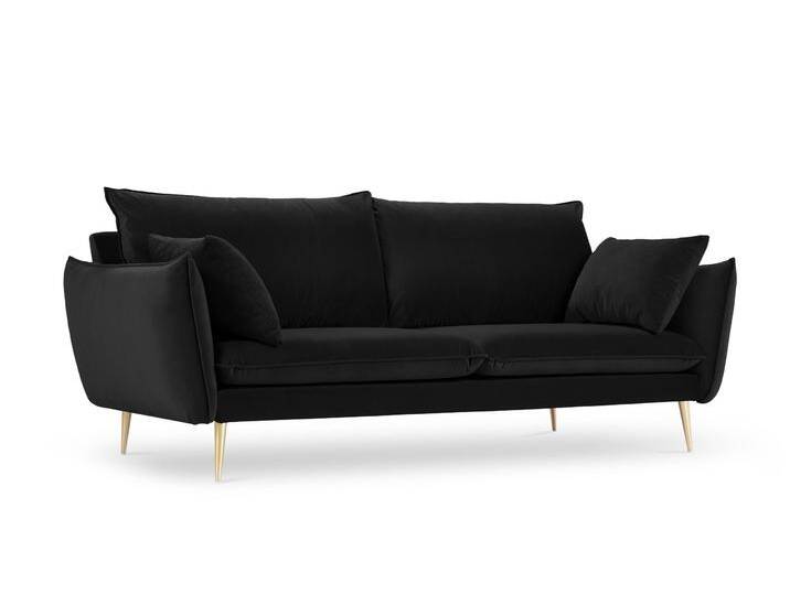 Milo Casa 4-Sitzer-Sofa Elio Samt Schwarz Samt 228x97x100 cm NADUVI von naduvi