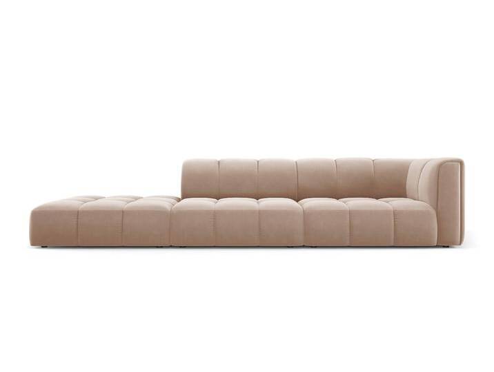 Milo Casa Ecksofa Francesca Samt links 4-Sitzer Beige Samt 293x70x96 cm NADUVI von naduvi