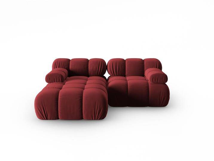 Milo-Casa Modulares 3-Sitzer-Ecksofa Tropea links Samt Rot Samt 157x70x191 cm NADUVI von naduvi