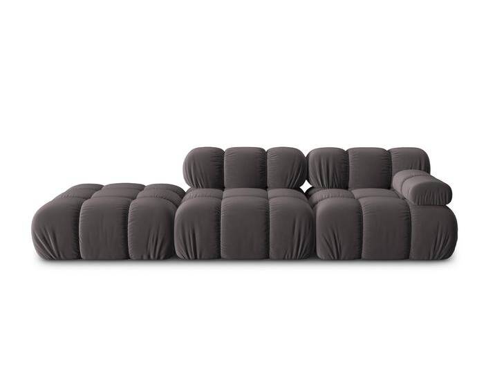 Milo Casa Modulares 3-Sitzer-Sofa Tropea links Samt Grau Samt 282x70x94 cm NADUVI von naduvi