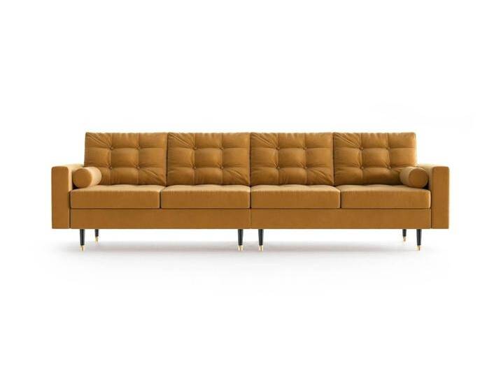 NADUVI Collection 4-Sitzer-Sofa Aldo Samt gelb Samt 294x90x92 cm NADUVI von naduvi