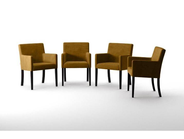 NADUVI Collection 4er-Set Esszimmerstühle Escape Samt gelb Samt 60x84x61 cm NADUVI von naduvi