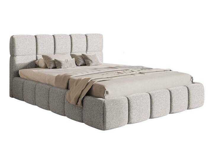 NADUVI Collection Bettgestell Chloe mit Staufach 140 x 200 cm Grau Polyester 218x160x96 cm NADUVI von naduvi