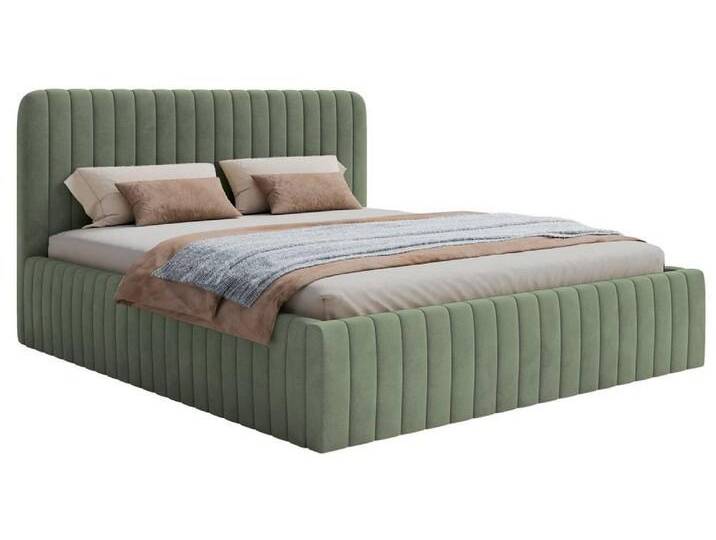 NADUVI Collection Bettgestell Destro Samt mit Stauraum 140 x 200 Grün Samt 215x153x109 cm NADUVI von naduvi