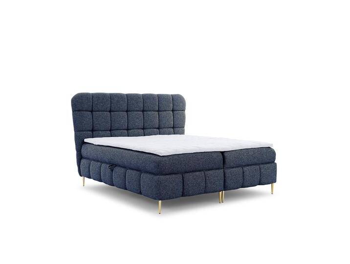 NADUVI Collection Boxspringbett Loran aus Bouclé mit Stauraum 160 x 200 cm Blau Teddystoff 207x170x67 cm NADUVI von naduvi