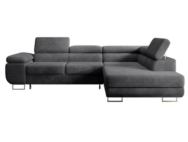 NADUVI Collection Eck-Schlafsofa Dorothy rechts Cord Grau Cord 275x90x203 cm NADUVI von naduvi