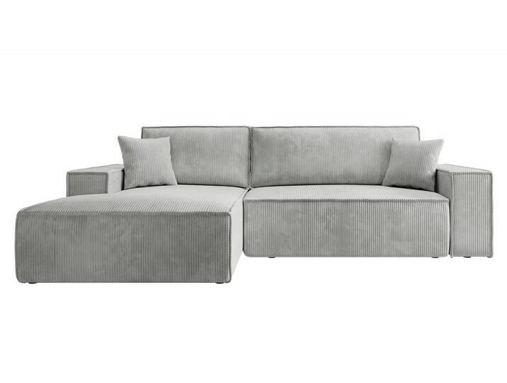 NADUVI Collection Ecksofa Galine New links Cord mit Schlaffunktion Grau Kabel 267x85x167 cm NADUVI von naduvi
