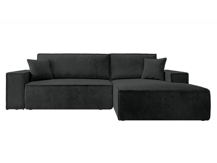 NADUVI Collection Ecksofa Galine New rechts Cord mit Schlaffunktion Schwarz Kabel 267x85x167 cm NADUVI von naduvi