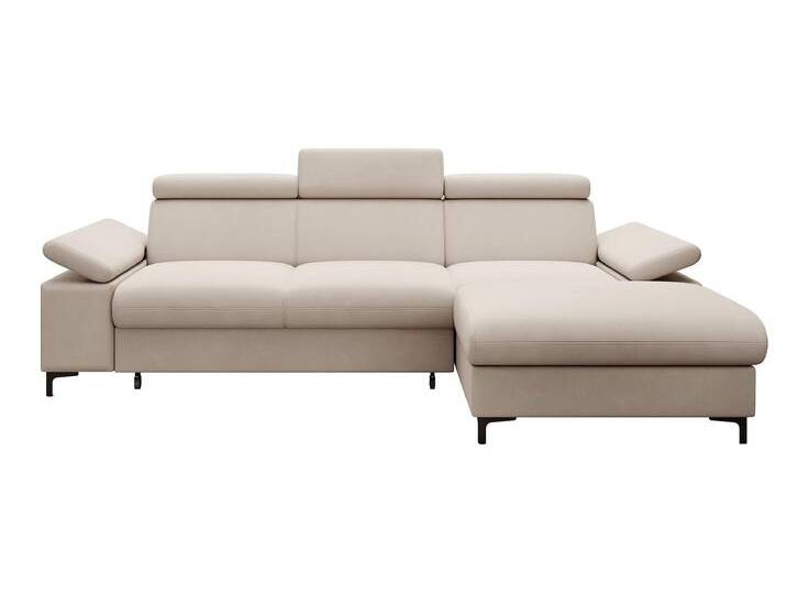 NADUVI Collection Ecksofa Helena rechts Samt Beige Samt 260x96x177 cm NADUVI von naduvi