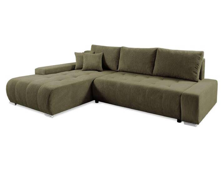 NADUVI Collection Ecksofa Olivia links Cord mit Schlaffunktion Grün Kabel 265x85x185 cm NADUVI NADUVI Collection Ecksofa Olivia links Cord mit Schlaffunktion Grün Kabel 265x85x185 cm NADUVI von naduvi