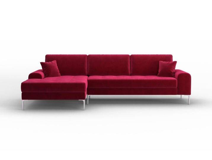 NADUVI Collection Ecksofa Rime links Samt rot Samt 290x86x149 cm NADUVI von naduvi