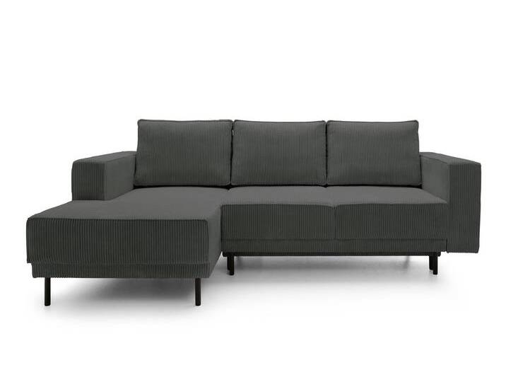 Selsey Design Ecksofa Serena links Cord Grau Kabel 241x90x144 cm NADUVI von naduvi