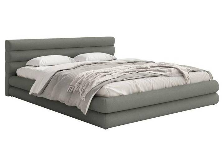 NADUVI Collection Polsterbett Alvaro Chenille 140 x 200 mit Bettkasten Grau Chenille 218x160x90 cm NADUVI von naduvi