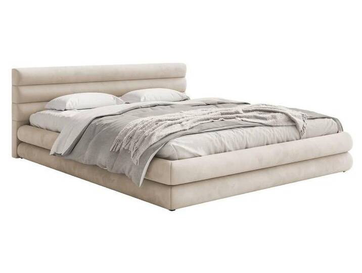 NADUVI Collection Polsterbett Alvaro Chenille 180 x 200 mit Bettkasten Beige Samt 218x200x90 cm NADUVI von naduvi