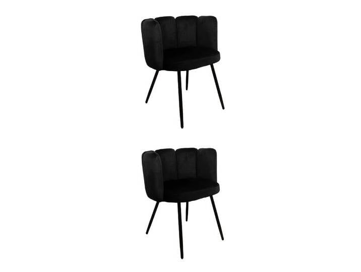 Polewolf 2er-Set Esszimmerstühle Jupiter Samt Schwarz Samt 60x75x53 cm NADUVI von naduvi