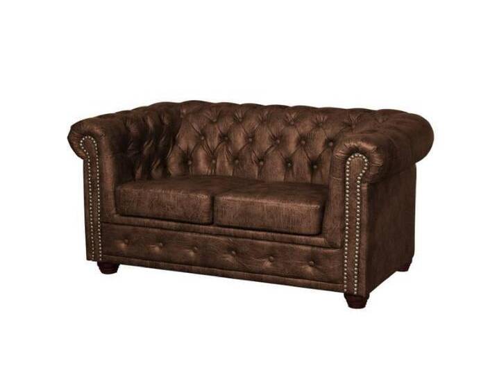 ROPEZ 2-Sitzer-Sofa York Kunstleder braun Leder 148x98x72 cm NADUVI von naduvi