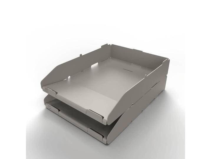 STEELLISH Briefablage 2-stöckig Jeremy Grau Aluminium 36.6x24.8x12.2 cm NADUVI von naduvi