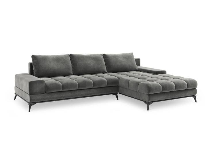 Windsor & Co 4,5-Sitzer Schlafsofa Deneb rechts Grau Samt 315x87x212 cm NADUVI von naduvi