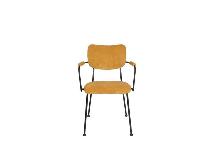 Zuiver 2er-Set Esszimmerstühle Benson mit Armlehnen gelb Polyester 56x81x55 cm NADUVI von naduvi