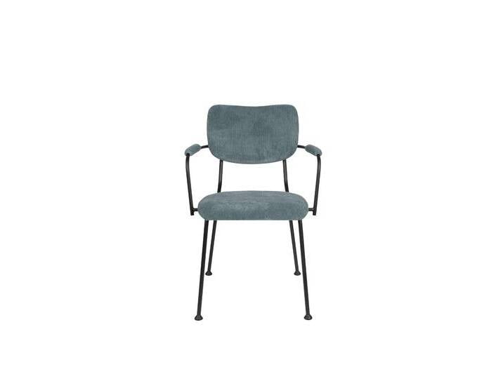 Zuiver 2er-Set Esszimmerstühle Benson mit Armlehnen grau Polyester 56x81x55 cm NADUVI von naduvi